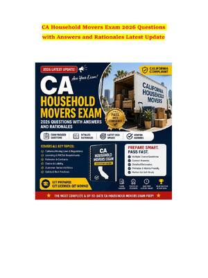 Preview of CA Household Movers Exam 2026 Questions with Answers and Rationales Latest Update
