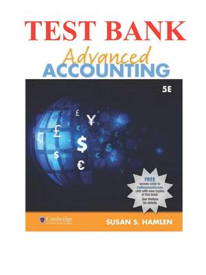 Preview of Advanced Accounting, 5th Edition by Susan Hamlen  TEST BANK