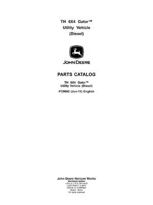 Preview of John Deere TH 6X4 Gator Utility Vehicle PARTS CATALOG Manual PC9602