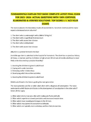 Preview of FUNDAMENTALS KAPLAN TEST BANK COMPLETE LATEST FINAL EXAM  FOR 2025- 2026- ACTUAL QUESTIONS WITH 100% CERTIFIED,  ELABORATED &amp; VERIFIED SOLUTIONS- TOP SCORE✓✓✓ ACE YOUR  EXAMS