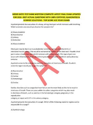 Preview of NR509 BATES TEST BANK MIDTERM COMPLETE LATEST FINAL EXAM UPDATED  FOR 2026 -2027 ACTUAL QU