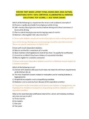 Preview of NRCME TEST BANK LATEST FINAL EXAM 2025-2026 ACTUAL  QUESTIONS WITH 100% CERTIFIED, ELABORA