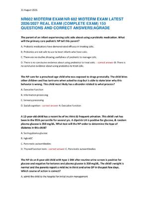 Preview of NR602 MIDTERM EXAM/NR 602 MIDTERM EXAM LATEST  2026/2027 REAL EXAM (COMPLETE EXAM) 150  QU