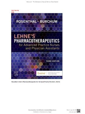Preview of Test Bank Lehne's Pharmacotherapeutics for Advanced Practice Nurses 3rd Edition