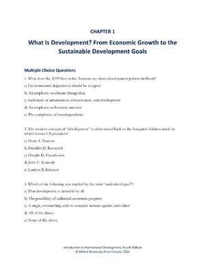 Preview of Test Bank Introduction to International Development 4th Edition Haslam