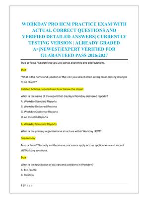 Preview of WORKDAY PRO HCM PRACTICE EXAM