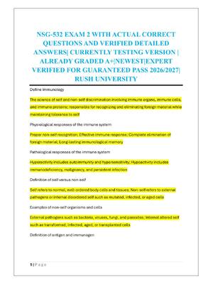 Preview of NSG-532 EXAM 2 WITH ACTUAL CORRECT  QUESTIONS AND VERIFIED DETAILED  ANSWERS| CURRENTLY TE