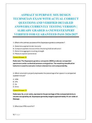 Preview of ASPHALT SUPERPAVE MIX DESIGN  TECHNICIAN EXAM