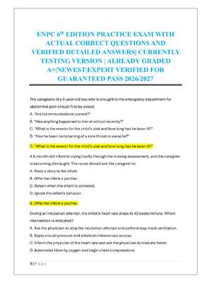Preview of ENPC 6th EDITION PRACTICE EXAM