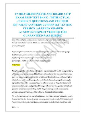 Preview of FAMILY MEDICINE ITE AND BOARD AAFP  EXAM PREP TEST BANK 1