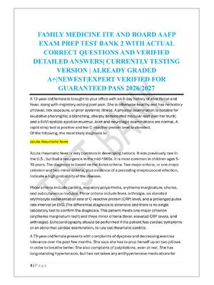 Preview of FAMILY MEDICINE ITE AND BOARD AAFP  EXAM PREP TEST BANK 2