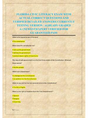 Preview of FLORIDA CIVIC LITERACY EXAM