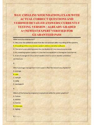 Preview of WGU C851(LINUX FOUNDATION) EXAM