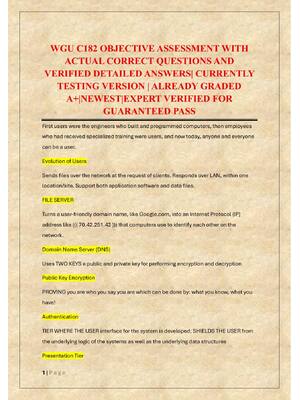 Preview of WGU C182 OBJECTIVE ASSESSMENT