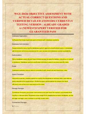Preview of WGU-D426 OBJECTIVE ASSESSMENT