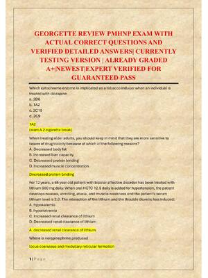 Preview of GEORGETTE REVIEW PMHNP EXAM