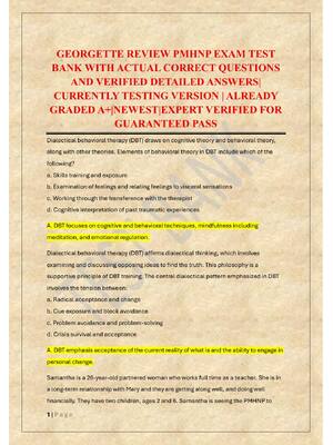 Preview of GEORGETTE REVIEW PMHNP EXAM TEST  BANK