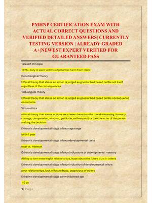 Preview of PMHNP CERTIFICATION EXAM
