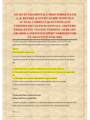 Preview image for ATI RN FUNDAMENTALS PROCTORED EXAM  A, B, RETAKE & STUDY GUIDE WITH NGN