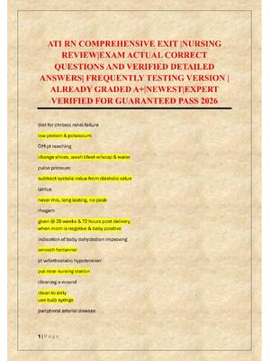 Preview of ATI RN COMPREHENSIVE EXIT |NURSING  REVIEW|EXAM