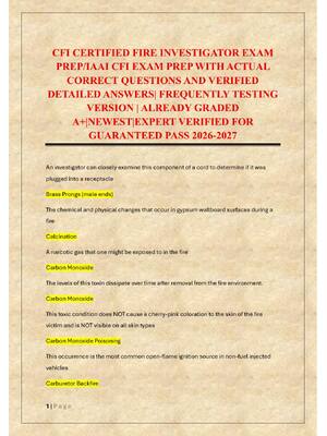 Preview of CFI CERTIFIED FIRE INVESTIGATOR EXAM  PREP/IAAI CFI EXAM PREP