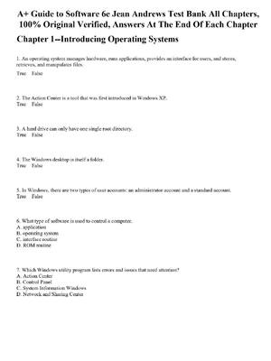 Preview of A Guide to Software 6th Edition By Jean Andrews Test Bank All Chapters 100% Original Verif