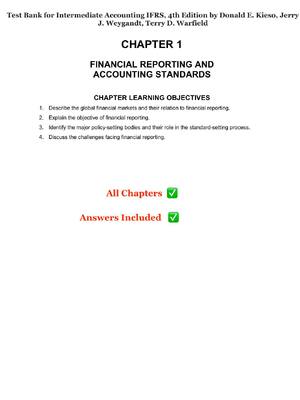 Preview of Test Bank for Intermediate Accounting IFRS, 4th Edition by Donald E. Kieso, Jerry  J. Weyg