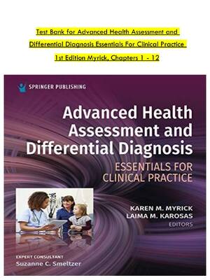 Preview of Test Bank for Advanced Health Assessment and  Differential Diagnosis Essentials For Clinic