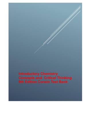 Preview of Introductory Chemistry Concepts and Critical Thinking 8th Edition Corwin Test Bank