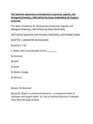 Preview of Test bank for chemistry an introduction to general