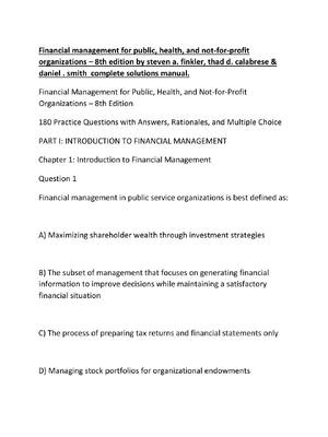 Preview of Financial management for public, health, and not-for-profit organizations – 8th edition by