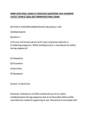 Preview image for NRNP 6630 FINAL EXAM (3 VERSIONS) QUESTIONS AND ANSWERS LATEST UPDATE 2026-2027 NRNP6630 FINAL EXAM.