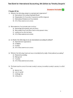 Preview of Test Bank for International Accounting, 6th Edition by Timothy Doupnik