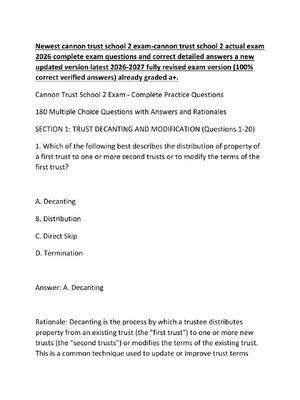 Preview image for Newest cannon trust school 2 exam-cannon trust school 2 actual exam 2026 complete exam questions and correct detailed answers a new updated version latest 2026-2027