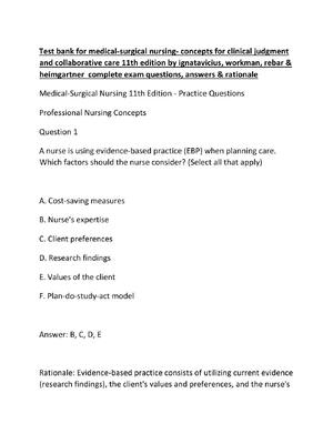 Preview of Test bank for medical-surgical nursing- concepts for clinical judgment and collaborative c