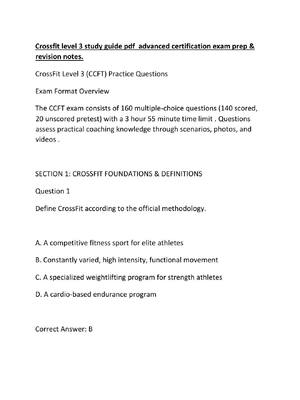 Preview of Crossfit level 3 study guide pdf  advanced certification exam prep