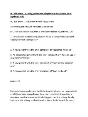 Preview of Nu 518 exam 1 – study guide – actual questions & answers (usa) (updated pdf).