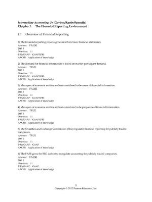Preview of Test Bank for Intermediate Accounting 3rd Edition Elizabeth A. Gordon