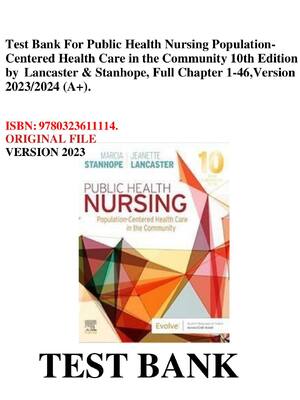 Preview of Test Bank For Public Health Nursing Population Centered Health Care in the Community 10th