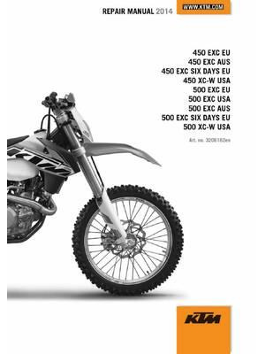 Preview of KTM 2014 - 450 500 Exc Six Days Xc-w - Service Workshop Repair Manual