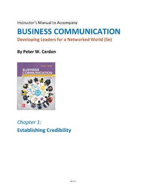 Preview of Solution Manual For Business Communication: Developing  Leaders for a Networked World, 5th