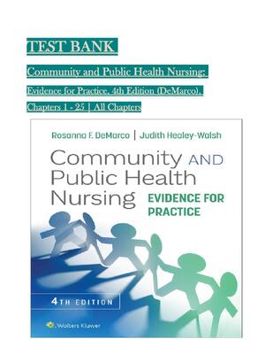 Preview of TEST BANK Community and Public Health Nursing: Evidence for Practice, 4th Edition (DeMarco