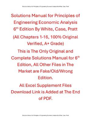 Preview of Principles of Engineering Economic Analysis 6th Edition By John White, Kenneth Case , Davi