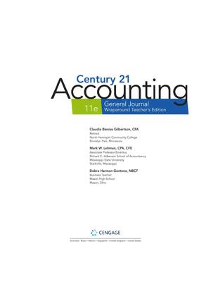 Preview of Century 21 Accounting General Journal 11th Edition By Claudia Bienias Gilbertson, Mark W. Lehman, Debra Gentene eBook PDF