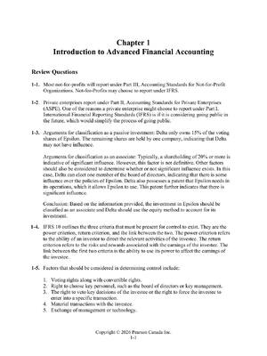 Preview of Solutions Advanced Financial Accounting in Canada 2nd Edition Johnstone