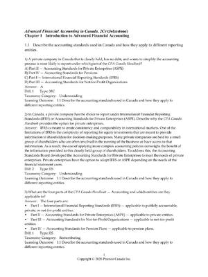 Preview of Test Bank Advanced Financial Accounting in Canada 2nd Edition Johnstone