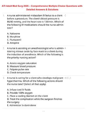 Preview of ATI Adult Med Surg 2026 – Comprehensive Multiple-Choice Questions with Detailed Answers &