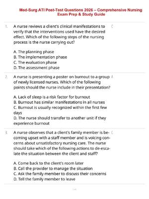 Preview of Med-Surg ATI Post-Test Questions 2026 – Comprehensive Nursing Exam Prep & Study Guide