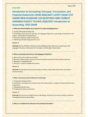 Preview of Introduction to Accounting: Concepts, Transactions, and  Financial Statements EXAM 2026/20