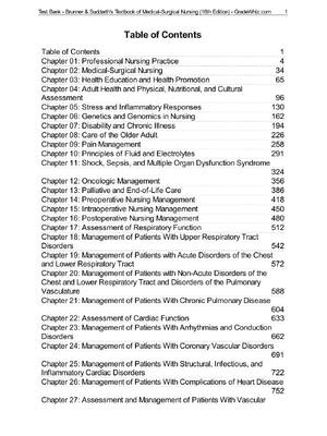 Preview of Test Bank Brunner & Suddarth's Textbook of Medical-Surgical Nursing 16th Edition